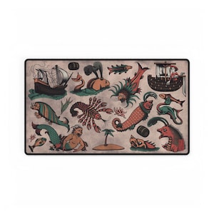 Medieval Oceans Desk Mat – Smooth Mouse Glide, Card Game Mat