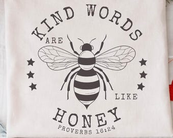 Liebenswürdige Worte sind wie Honig SVG: Vintage Bienen Sprüche Shirt Design (Digitaler Download)
