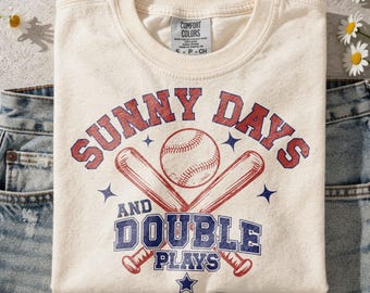 Sunny Days And Double Plays SVG: Baseball Shirt Png, Game Day SVG, Sports Svg (Digital Download)