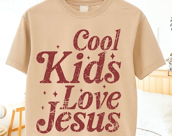 Retro Christian Shirt Design: Kids Love Jesus SVG (Digital Download