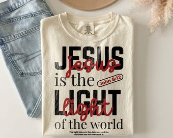 Christliche SVG: Jesus ist das Licht Png, Religiöse zwar, Bibel-Vers, Johannes 8 12 Christlicher Glaube Design (Digitaler Download)