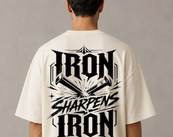 Eisen schärft Eisen SVG: Christlicher Mann Glaube Shirt Design, Bruderschaft PNG, christliche Streetwear, Bibel-Vers (Digitaler Download)