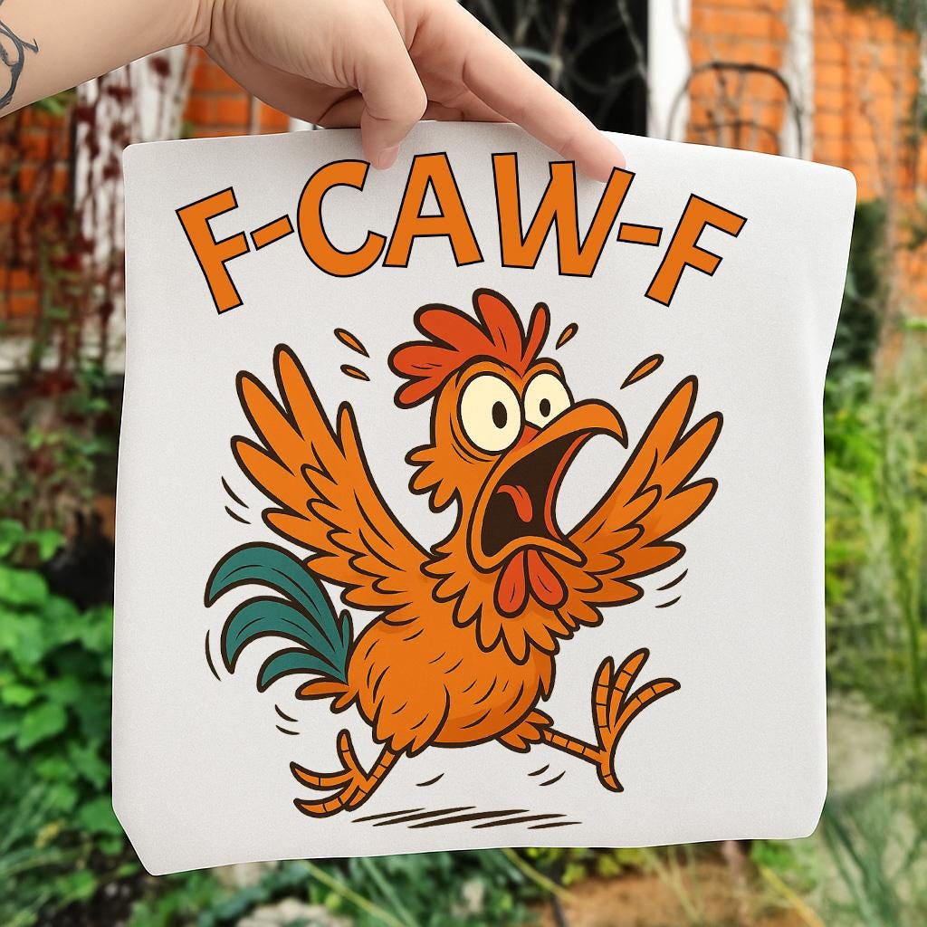 T-Shirt Uomo F-CAW-F Con Fantasia Gallina Fumetto E Frasi Sarcastiche – Stampa Vintage, Cotone