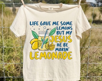Life Gave Me Lemons But My Jesus Makes Lemonade PNG, Funny Christian Quote PNG, Faith Humor Svg, Trendy Religious Shirt (Digital Download)