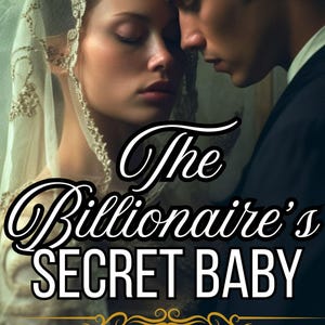 May include: Book cover featuring a man and woman in a romantic embrace. The woman wears a veil. The title "The Billionaire's SECRET BABY" is displayed in elegant script. The author's name is JL Ryan.