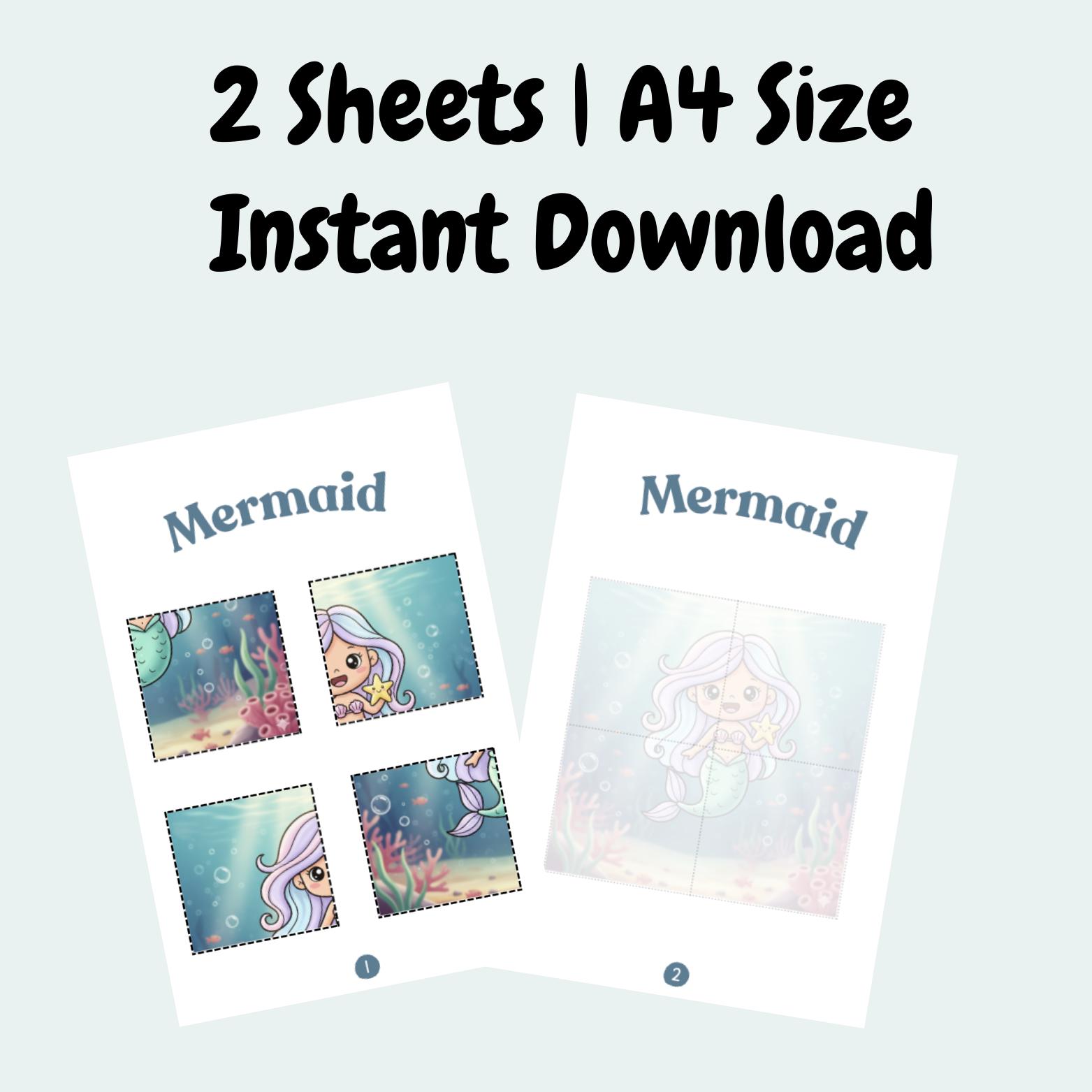 Mermaid Cut and Paste Activity | Preschool Printable | Fine Motor ...