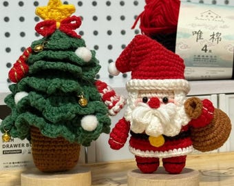 Christmas Crochet Pattern Bundle – Santa Claus, Christmas Tree & Reindeer Amigurumi PDF Pattern, Holiday DIY Decor