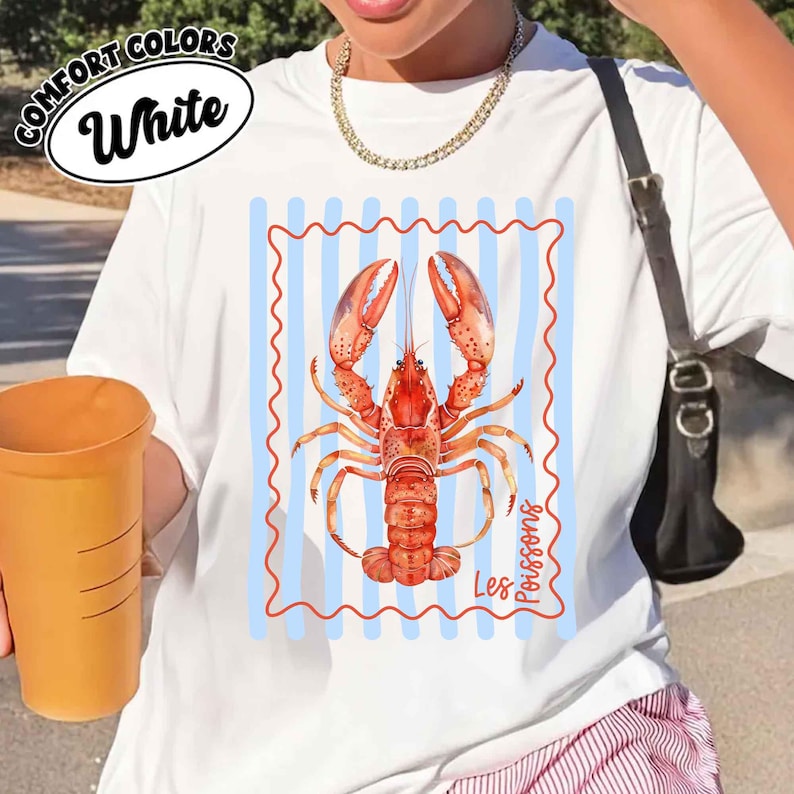 lobster shirt, coastal lobster, lobster graphic, comfort colors, french coastal tee, preppy coastal, beach vacation, nautical summer, ocean girl shirt, coastal grandma, coquette coastal, girls weekend, beach graphic tee
