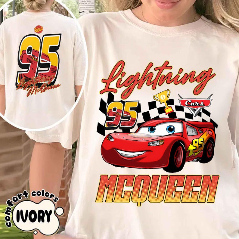 lightning mcqueen, mcqueen shirt, disney cars shirt, pixar cars shirt, cars movie shirt, radiator springs, mcqueen racing tee, cars family shirt, disney trip shirt, cars land shirt, kids cars shirt, mcqueen graphic tee, disney cars tee