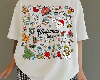 Retro Christmas PNG Doodle Collage, Coquette Preppy Bow Holiday Design,Santa Hot Chocolate Candy Cane Gingerbread Country Christmas Tree PNG