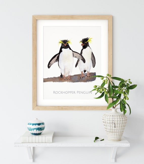 Rockhopper Penguin Art Print Nursery Wall Art Watercolor | Etsy