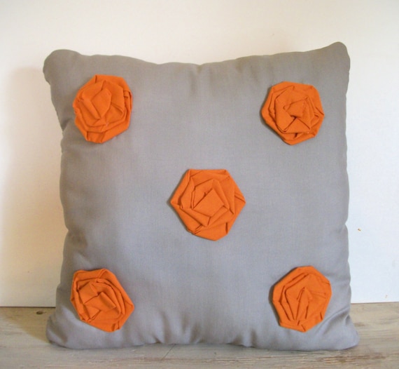 Items similar to Rosette Pillow Throw Pillow Decorative Pillow on Etsy