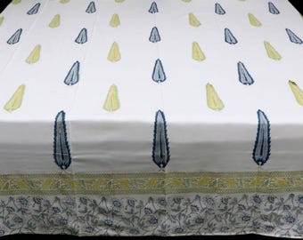 Hand Block Print Queen Bedsheet | Jaipuri Floral Cotton Bedding