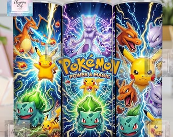 20-uncjowa folia do kubków z motywem Pikachu, 20-uncjowa folia do sublimacji na cienkim kubku z motywem Pikachu, postacie z kreskówek w formacie PNG, folia do kubków w formacie PNG, pobieranie cyfrowe
