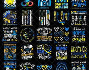 Designs Down Syndrome Png Bundle, Down Syndrome Awareness Day png, Bundle Png, Sublimation design, Down Syndrome, Digital download