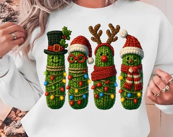 Funny Christmas Pickle Png, Yarn Crochet Pickles Clipart, Christmas Pickles, Holiday Cucumber png, Funny Pickles PNG, High-Res Transparent