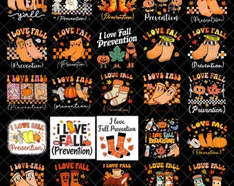 I Love Fall Prevention Autumn Nurse png bundle, Cute Fall Floral Sublimation for Nurses, Fall Nursing Shirt Design, pumpkin season png