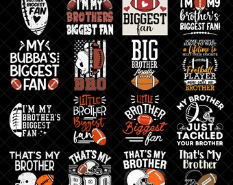 Little Brother Biggest Fan Football Png, Football Lil Bro Png, Boy Football Gift, Football Sibling, Layered Digital Files