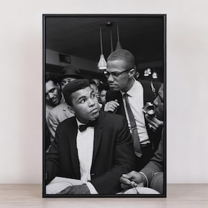 Malcolm X and Muhammad Ali Canvas Print, Iconic Wall Art