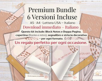 Undated Weekly Digital Planner | PREMIUM Kit | 6 Versions A5 A4 US Letter  | Printable Journal + Habit Tracker + Goal Pages-Instant Download
