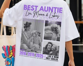 Personalized Auntie Photo Sweatshirt | Best Aunt Ever | Custom Name & Photo Collage Gift