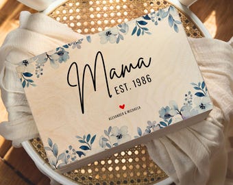 Personalized Memory Box Mom est. | Custom Wooden Keepsake Box with Name & Year | Gift for Mom | Mother’s Day Gift | Gift Idea