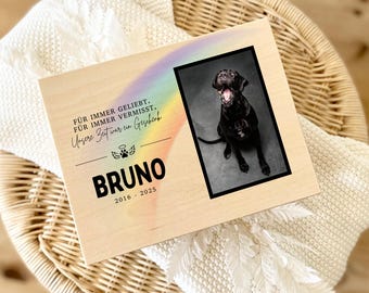 Personalized Dog Memorial Box with Name, Years & Portrait | Wooden Pet Memory Box | Pet Loss Keepsake | Dog Memorial Gift | 2 Sizes
