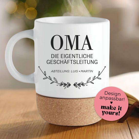 Personalisierte Tasse Oma – „die eigentliche Geschäftsleitung" - Geschenk für Oma - Kaffeetasse - Weihnachten, Geburtstag, Muttertag
