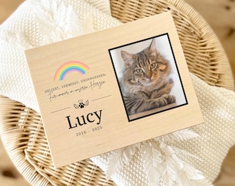 Personalized Cat Memorial Keepsake Box, Pet Loss Remembrance, Photo Portrait | Size S-3XL