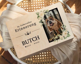 Personalized Dog Memory Box | Pet Keepsake with Photo, Name & Date | Dog Memorial Box | Pet Remembrance Gift