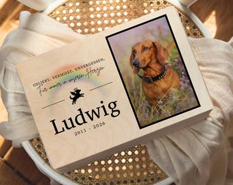 Personalized Dog Memory Box | Pet Keepsake with Photo, Name & Date | Dog Memorial Box | Pet Remembrance Gift
