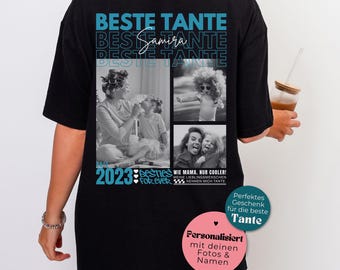 Personalized Best Aunt Shirt | Custom Auntie T-Shirt with Photo, Name & Year | Gift for Aunt | Birthday Gift | Best Aunt Gift Idea
