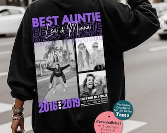 Personalized Best Auntie Hoodie | Custom Aunt Sweatshirt with Photo, Name & Year | Gift for Aunt | Birthday Gift | Best Aunt Gift Idea