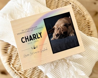 Personalized Dog Memorial Box with Name, Years & Portrait | Wooden Pet Memory Box | Pet Loss Keepsake | Dog Memorial Gift | 2 Sizes