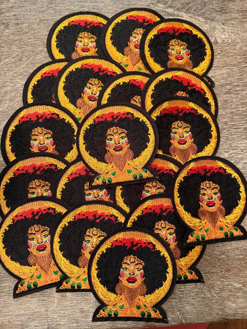 Afro Goddess Embroidered Patch – Black Woman Art Iron-on Appliqué - Etsy