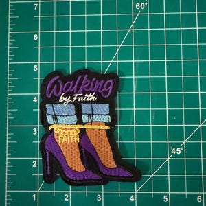 Bound but Still Walking by Faith Embroidered Iron-On Patch Collection Purple