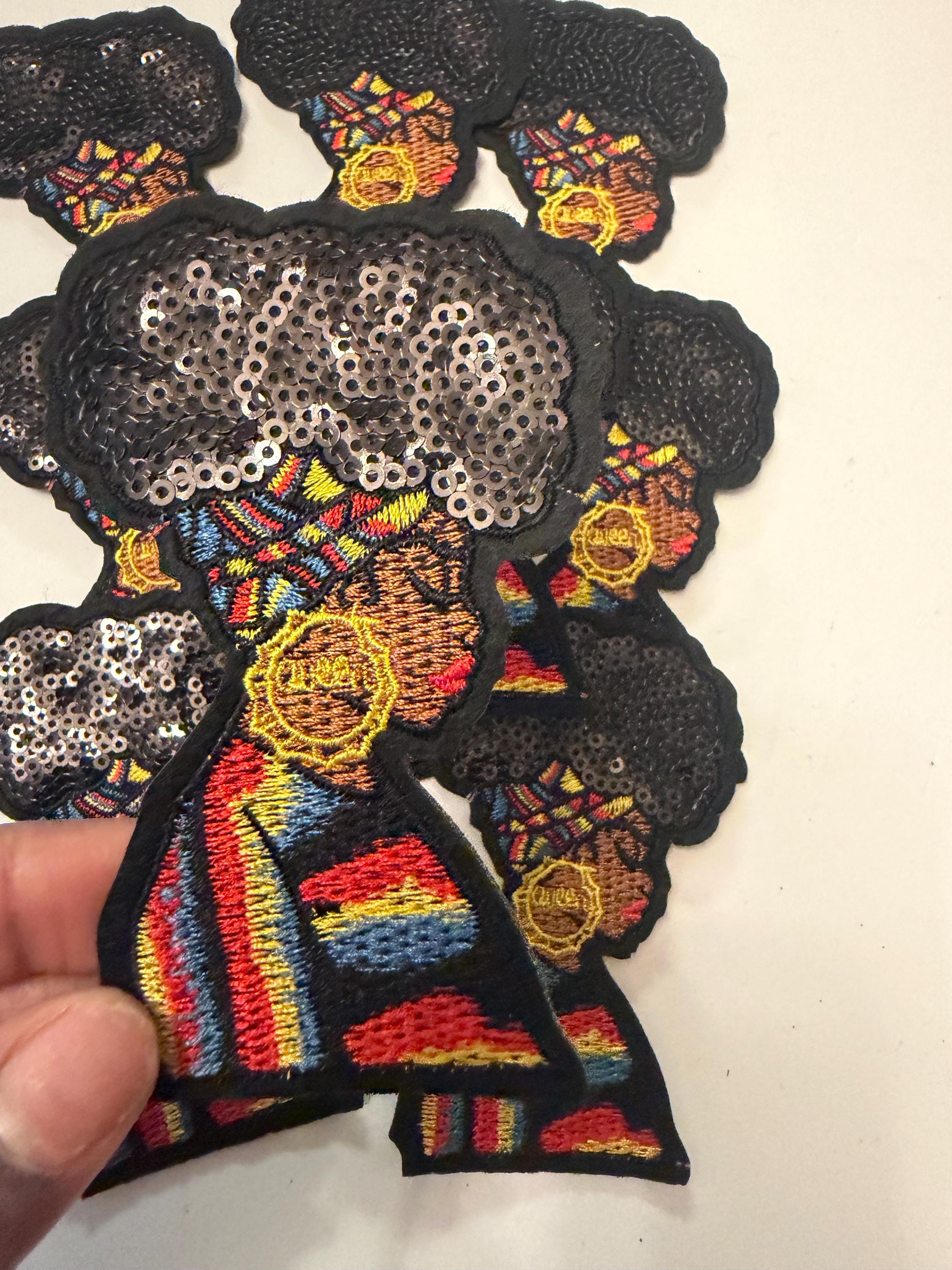 Queen Patch With Sequin Hair, Embroidered Applique (small & Big) - Etsy