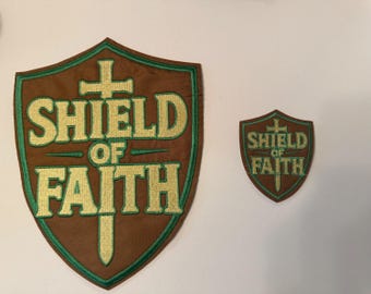 Shield of Faith Full Embroidery Patches – Large & Small