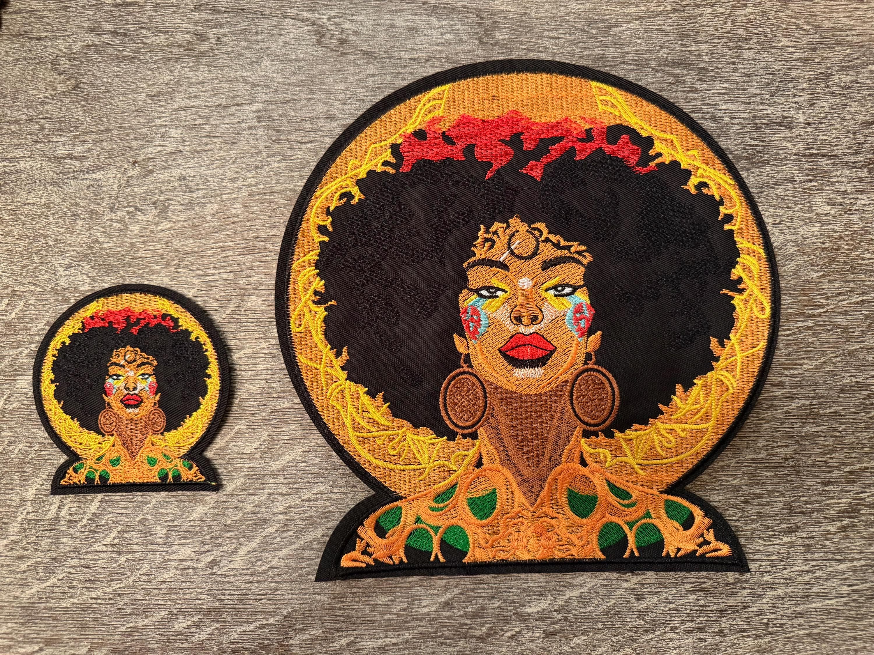 Afro Goddess Embroidered Patch – Black Woman Art Iron-on Appliqué - Etsy