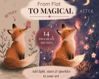 Procreate用星のイラストブラシセット｜14種類のキラキラと輝きのエフェクト
