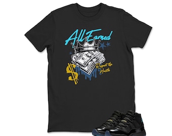 Jordan 11 Gamma Matching Sneaker Tee Shirt Black - Sneaker Shirt , Unisex Shirt Match Sneaker