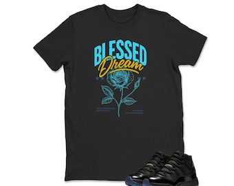 Jordan 11 Gamma Matching Sneaker Tee Shirt Black - Blessed Sneaker Shirt , Unisex Shirt Match Sneaker