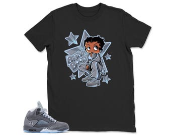 Jordan 5 Wolf Grey Matching Sneaker Tee Shirt Black - Got EM Sneaker Shirt , Unisex Shirt Match Sneaker
