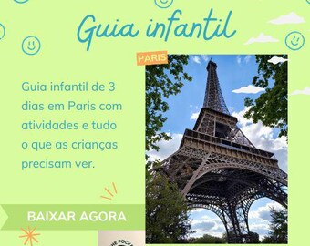 Guia Viagem Paris: Itinerário 3 Dias Para Crianças - Português (PDF)