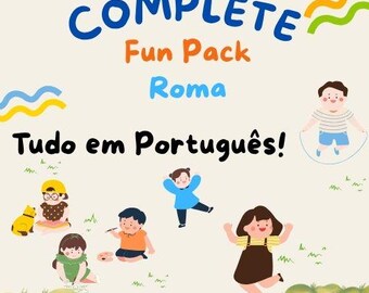 Pacote Completo de Diversão Roma – Guia Infantil + Livro de Colorir + Caça ao Tesouro - Português (PDF)