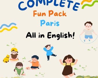 Paquete completo de diversión en París: guía de viaje para niños + libro para colorear + búsqueda del tesoro - Inglés (PDF)
