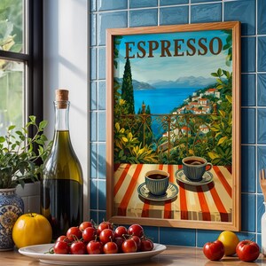 Espresso Kitchen Print | Espresso Wall Art | Vintage | Travel wall art | Italian coffee | Coffee poster | Kitchen poster| Kitchen wall art