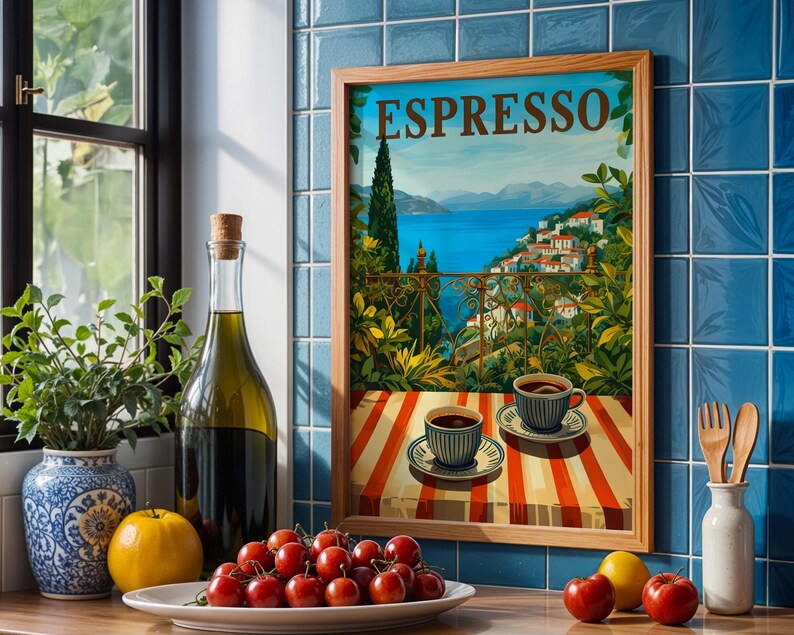 Espresso Kitchen Print | Espresso Wall Art | Vintage | Travel wall art | Italian coffee | Coffee poster | Kitchen poster| Kitchen wall art