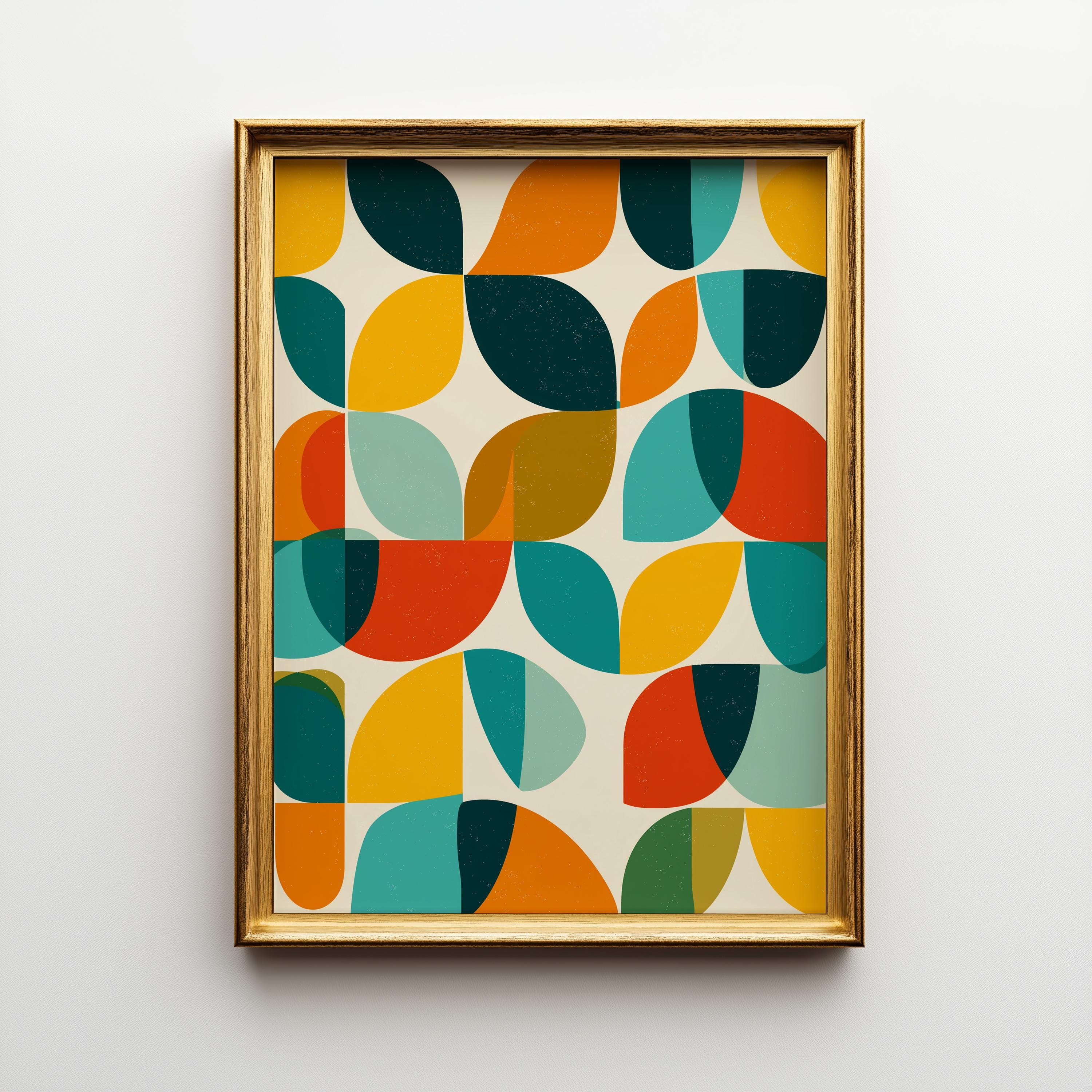 Mid-century Modern Geometric Wall Art • Retro Abstract Shapes Print ...