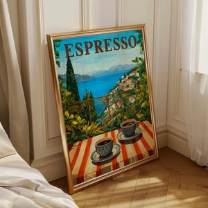 Espresso Kitchen Print | Espresso Wall Art | Vintage | Travel wall art | Italian coffee | Coffee poster | Kitchen poster| Kitchen wall art image 5